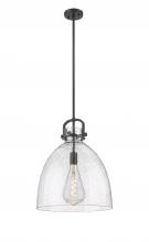 Innovations Lighting 410-1SL-BK-G412-16SDY - Newton Bell - 1 Light - 16 inch - Matte Black - Multi Pendant