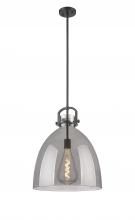 Innovations Lighting 410-1SL-BK-G412-16SM - Newton Bell - 1 Light - 16 inch - Matte Black - Multi Pendant