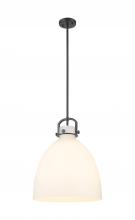 Innovations Lighting 410-1SL-BK-G412-16WH - Newton Bell - 1 Light - 16 inch - Matte Black - Multi Pendant