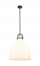 Innovations Lighting 410-1SL-BK-G412-18WH - Newton Bell - 1 Light - 18 inch - Matte Black - Multi Pendant