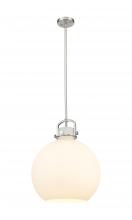 Innovations Lighting 410-1SL-SN-G410-16WH - Newton Sphere - 1 Light - 16 inch - Satin Nickel - Multi Pendant