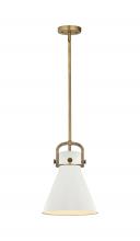  410-1SM-BB-M411-10W - Newton Cone - 1 Light - 10 inch - Brushed Brass - Mini Pendant