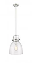 Innovations Lighting 410-1SM-PN-G412-10CL - Newton Bell - 1 Light - 10 inch - Polished Nickel - Multi Pendant