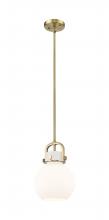 Innovations Lighting 410-1SS-BB-G410-8WH - Newton Sphere - 1 Light - 8 inch - Brushed Brass - Multi Pendant