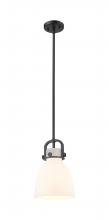 Innovations Lighting 410-1SS-BK-G412-8WH - Newton Bell - 1 Light - 8 inch - Matte Black - Multi Pendant