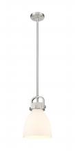 Innovations Lighting 410-1SS-SN-G412-8WH - Newton Bell - 1 Light - 8 inch - Satin Nickel - Mini Pendant