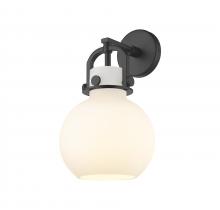 Innovations Lighting 410-1W-BK-G410-8WH - Newton Sphere - 1 Light - 8 inch - Matte Black - Sconce