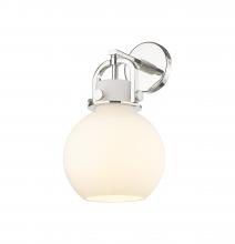 Innovations Lighting 410-1W-PN-G410-8WH - Newton Sphere - 1 Light - 8 inch - Polished Nickel - Sconce