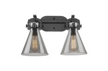 Innovations Lighting 410-2W-BK-G411-7SM - Newton Cone - 2 Light - 17 inch - Matte Black - Bath Vanity Light