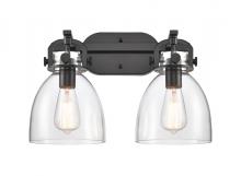 Innovations Lighting 410-2W-BK-G412-7CL - Newton Bell - 2 Light - 17 inch - Matte Black - Bath Vanity Light