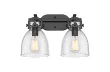 Innovations Lighting 410-2W-BK-G412-7SDY - Newton Bell - 2 Light - 17 inch - Matte Black - Bath Vanity Light