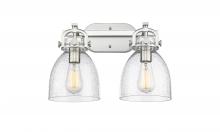 Innovations Lighting 410-2W-SN-G412-7SDY - Newton Bell - 2 Light - 17 inch - Satin Nickel - Bath Vanity Light