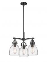 Innovations Lighting 410-3CR-BK-G412-7SDY - Newton Bell - 3 Light - 21 inch - Matte Black - Pendant