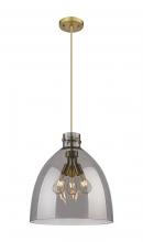 Innovations Lighting 410-3PL-BB-G412-18SM - Newton Bell - 3 Light - 18 inch - Brushed Brass - Cord hung - Pendant