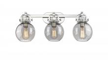 Innovations Lighting 410-3W-PN-G410-7SM - Newton Sphere - 3 Light - 27 inch - Polished Nickel - Bath Vanity Light
