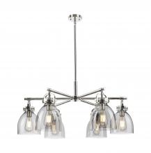 Innovations Lighting 410-6CR-PN-G412-7SM - Newton Bell - 6 Light - 26 inch - Polished Nickel - Chandelier