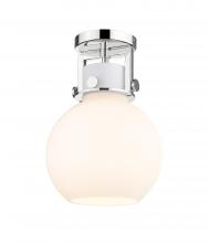 Innovations Lighting 411-1F-PN-G410-8WH - Newton Sphere - 1 Light - 8 inch - Polished Nickel - Flush Mount