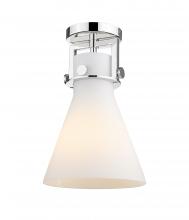 Innovations Lighting 411-1F-PN-G411-8WH - Newton Cone - 1 Light - 8 inch - Polished Nickel - Flush Mount