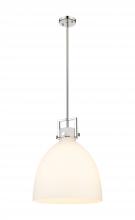 Innovations Lighting 411-1SL-PN-G412-16WH - Newton Bell - 1 Light - 16 inch - Polished Nickel - Pendant