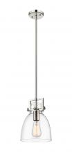 Innovations Lighting 411-1SS-PN-G412-8CL - Newton Bell - 1 Light - 8 inch - Polished Nickel - Mini Pendant