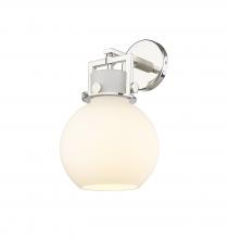 Innovations Lighting 411-1W-PN-G410-8WH - Newton Sphere - 1 Light - 8 inch - Polished Nickel - Sconce