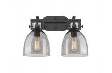 Innovations Lighting 411-2W-BK-G412-7SM - Newton Bell - 2 Light - 17 inch - Matte Black - Bath Vanity Light