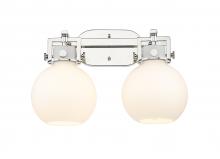 Innovations Lighting 411-2W-PN-G410-7WH - Newton Sphere - 2 Light - 17 inch - Polished Nickel - Bath Vanity Light