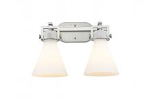 Innovations Lighting 411-2W-SN-G411-7WH - Newton Cone - 2 Light - 17 inch - Brushed Satin Nickel - Bath Vanity Light