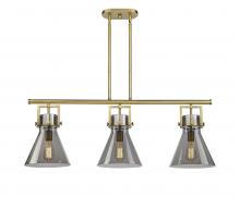 Innovations Lighting 411-3I-BB-G411-10SM - Newton Cone - 3 Light - 42 inch - Brushed Brass - Island Light