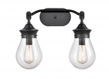  414-2W-BK-6CL - Genesis - 2 Light - 18 inch - Matte Black - Bath Vanity Light