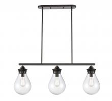  414-3I-BK-8SDY - Genesis - 3 Light - 39 inch - Matte Black - Cord hung - Island Light