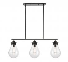  414-3I-BK-G4142-8 - Genesis - 3 Light - 39 inch - Matte Black - Cord hung - Island Light