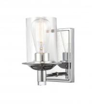 Innovations Lighting 417-1W-PC-CL-LED - Manhattan - 1 Light - 5 inch - Polished Chrome - Bath Vanity Light