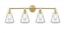 Innovations Lighting 422-4W-SB-7SDY - Luna - 4 Light - 40 inch - Satin Brass - Bath Vanity Light