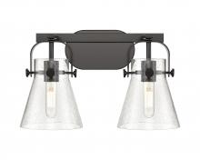  423-2W-BK-G411-6SDY - Pilaster II Cone - 2 Light - 17 inch - Matte Black - Bath Vanity Light