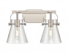  423-2W-SN-G411-6SDY - Pilaster II Cone - 2 Light - 17 inch - Satin Nickel - Bath Vanity Light