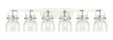 Innovations Lighting 423-6W-PN-G412-6CL - Pilaster II Bell - 6 Light - 46 inch - Polished Nickel - Bath Vanity Light