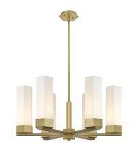 Innovations Lighting 427-6CR-BB-G427-14WH - Claverack - 6 Light - 28 inch - Brushed Brass - Chandelier