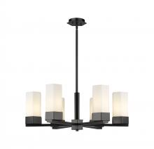 Innovations Lighting 427-6CR-BK-G427-9WH - Claverack - 6 Light - 28 inch - Matte Black - Chandelier