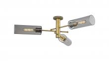 Innovations Lighting 434-3F-BB-G434-12SM - Crown Point - 3 Light - 34 inch - Brushed Brass - Flush Mount