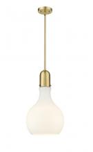  492-1S-SG-G581-12 - Amherst - 1 Light - 12 inch - Satin Gold - Stem hung - Mini Pendant