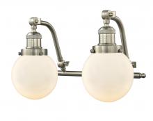 Innovations Lighting 515-2W-SN-G201-6 - Beacon - 2 Light - 16 inch - Brushed Satin Nickel - Bath Vanity Light