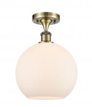 Innovations Lighting 516-1C-AB-G121-10 - Athens - 1 Light - 10 inch - Antique Brass - Semi-Flush Mount