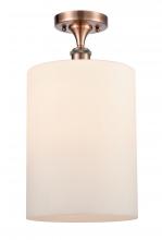 Innovations Lighting 516-1C-AC-G111-L - Cobbleskill - 1 Light - 9 inch - Antique Copper - Semi-Flush Mount