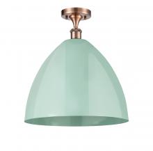 Innovations Lighting 516-1C-AC-MBD-16-SF - Plymouth - 1 Light - 16 inch - Antique Copper - Semi-Flush Mount