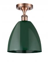 Innovations Lighting 516-1C-AC-MBD-9-GR - Plymouth - 1 Light - 9 inch - Antique Copper - Semi-Flush Mount