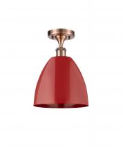 Innovations Lighting 516-1C-AC-MBD-9-RD - Plymouth - 1 Light - 9 inch - Antique Copper - Semi-Flush Mount