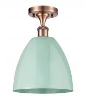 Innovations Lighting 516-1C-AC-MBD-9-SF - Plymouth - 1 Light - 9 inch - Antique Copper - Semi-Flush Mount