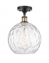 Innovations Lighting 516-1C-BAB-G1215-10 - Athens Water Glass - 1 Light - 10 inch - Black Antique Brass - Semi-Flush Mount