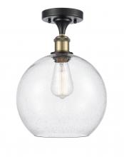 Innovations Lighting 516-1C-BAB-G124-10 - Athens - 1 Light - 10 inch - Black Antique Brass - Semi-Flush Mount